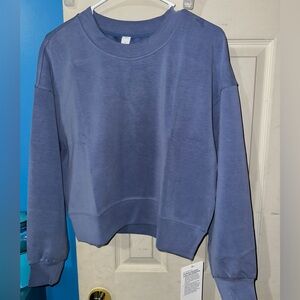 Lululemon Softstreme Perfectly Oversized Cropped Crew size 4 in color Oasis Blue